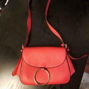 Darker Orange crossbody leather purse